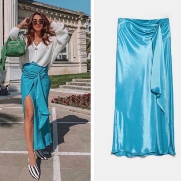 Zara Blogger Favorite Satin Skirt - Picture 1 of 13
